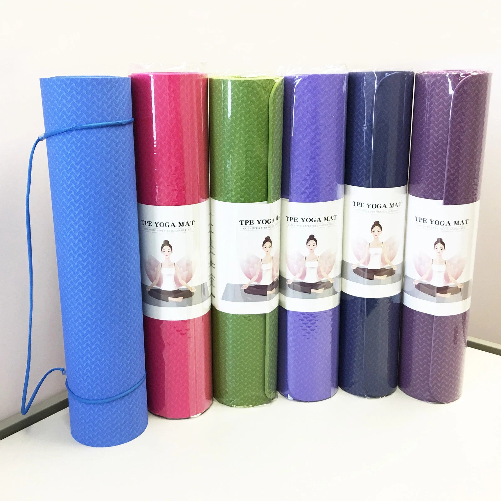 Pilate Gymnastics Exercise Yoga Mat Tpe Durable Non-slip 1/4 Inch
