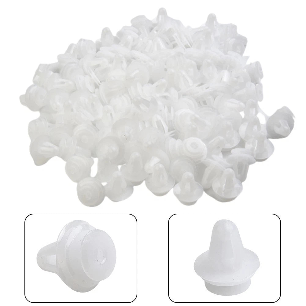 9mm Fixed Clip Car Bumper For Toyota 100pcs White Rivet Brand New