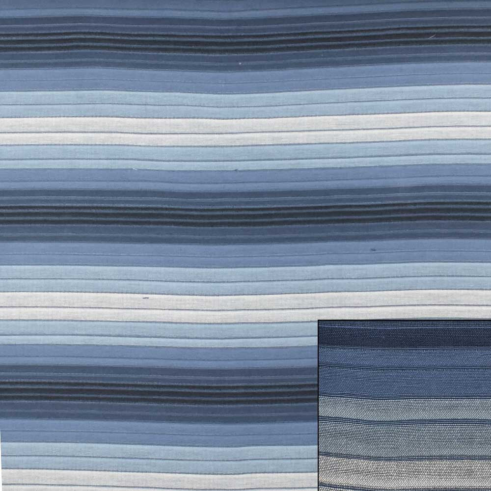 Oceanair Boat Pleated Fabric | Silsbie Sewn Striped 60 Inch Blue (YD)O