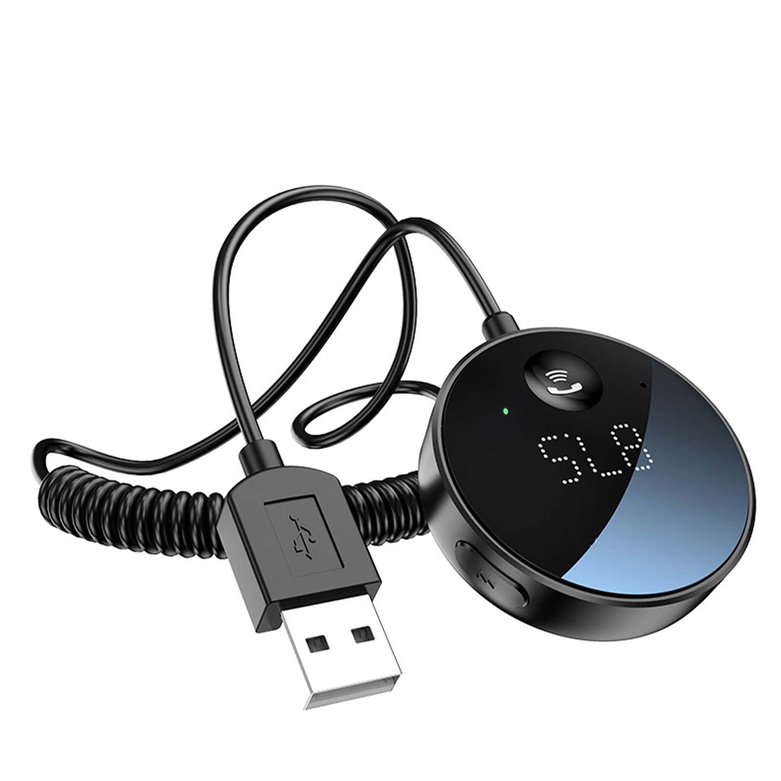 Lcd Display Usb Bluetooth Car Aux Audio Adapter Wireless Receiver Fm