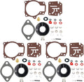 Set Of 3 Carburetor Carb Rebuild Kit W Float For Johnson Evinrude 50