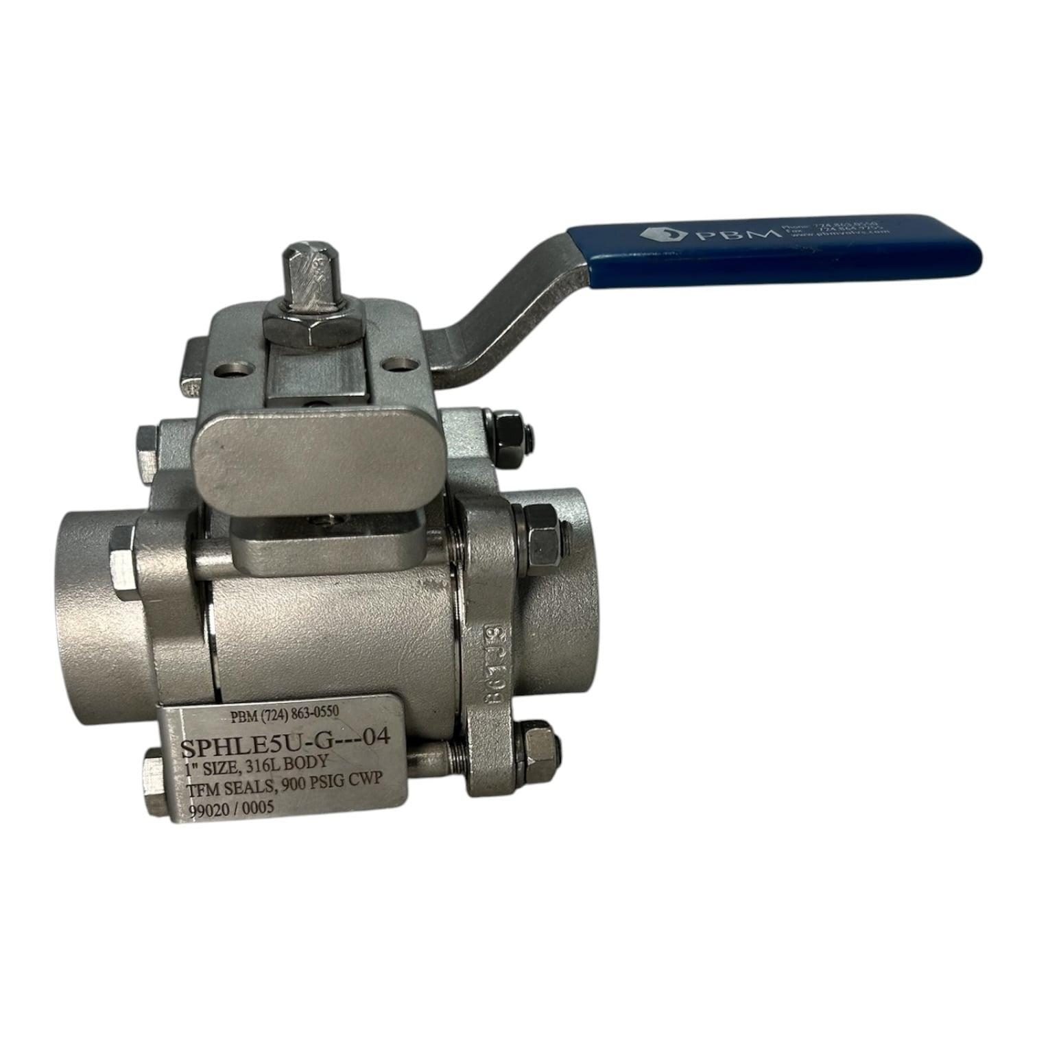 Pbm Sphle5u-g-04, Marine 316l Stainless Steel Ball Valve 1'' 900 Psig