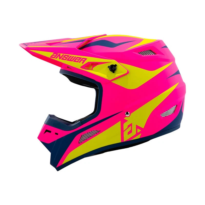 Answer Ar1 Mototown Youth Helmet Matte Pink & Blue, D.o.t./ece