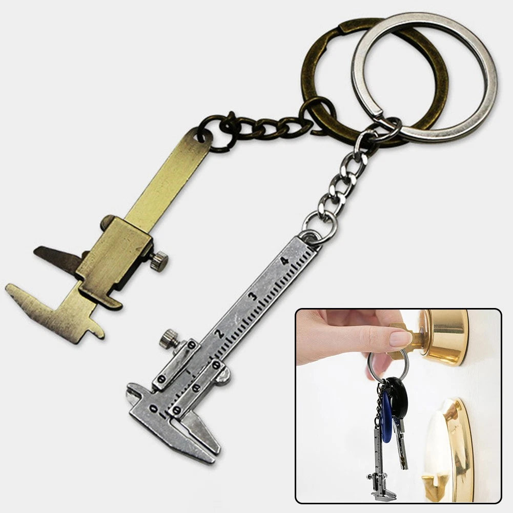 Car Keychain Portable Zinc Alloy Small Vernier Caliper Automotive