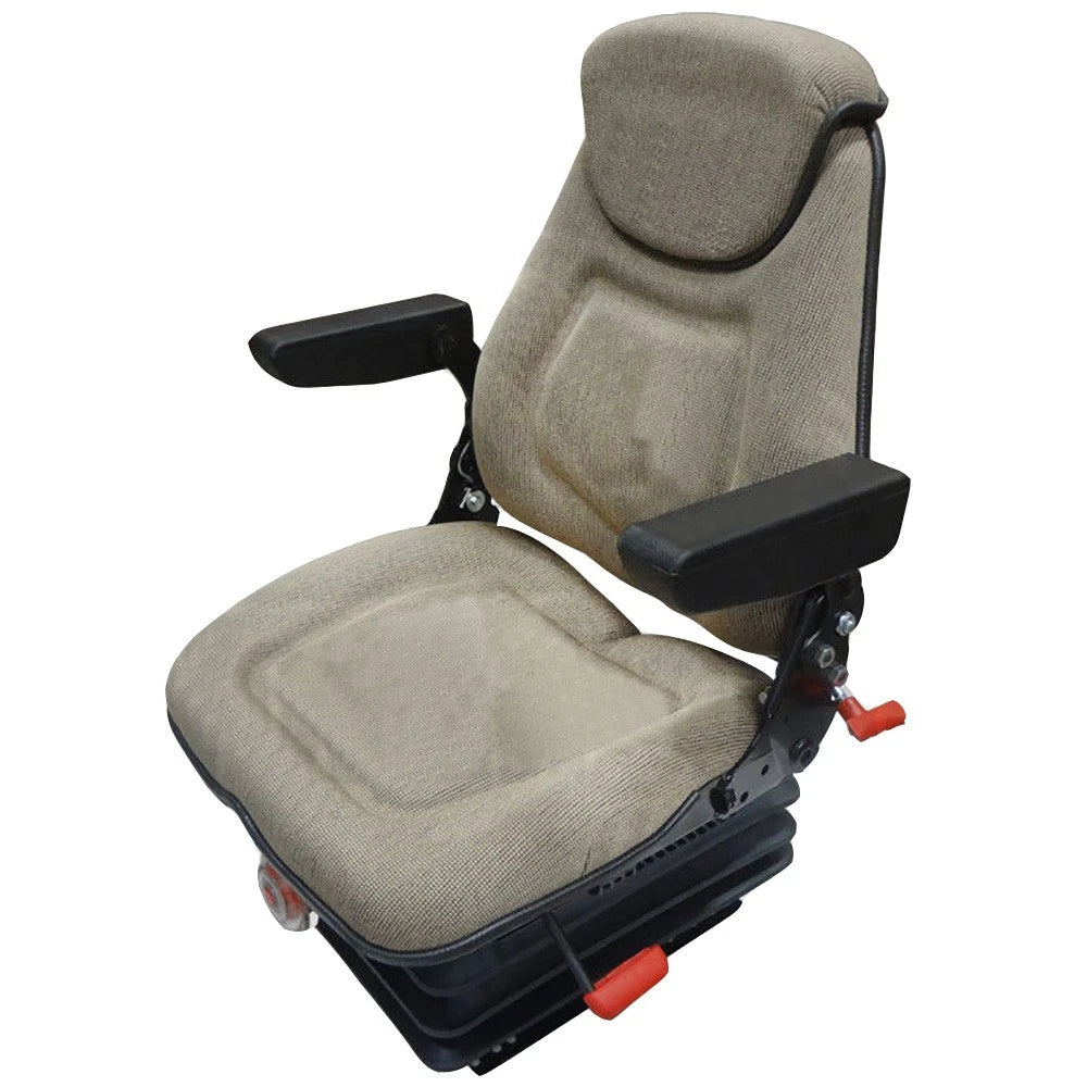 Fam1273 Brown Fabric Mechanical Suspension Seat Assembly Fits Case