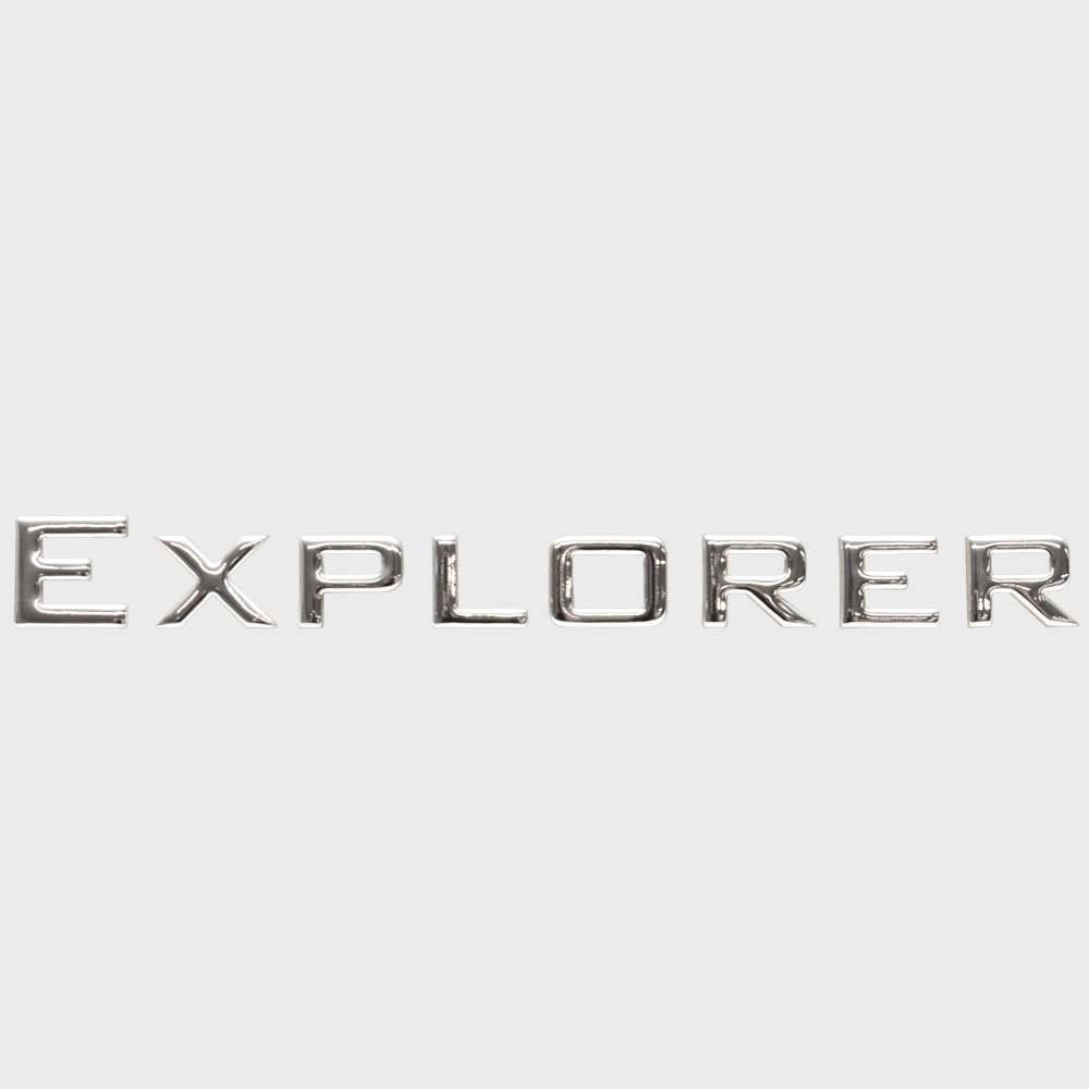 Explorer Pontoon Boat Dash Raised Decal Silver Emblem Sticker by Explorer