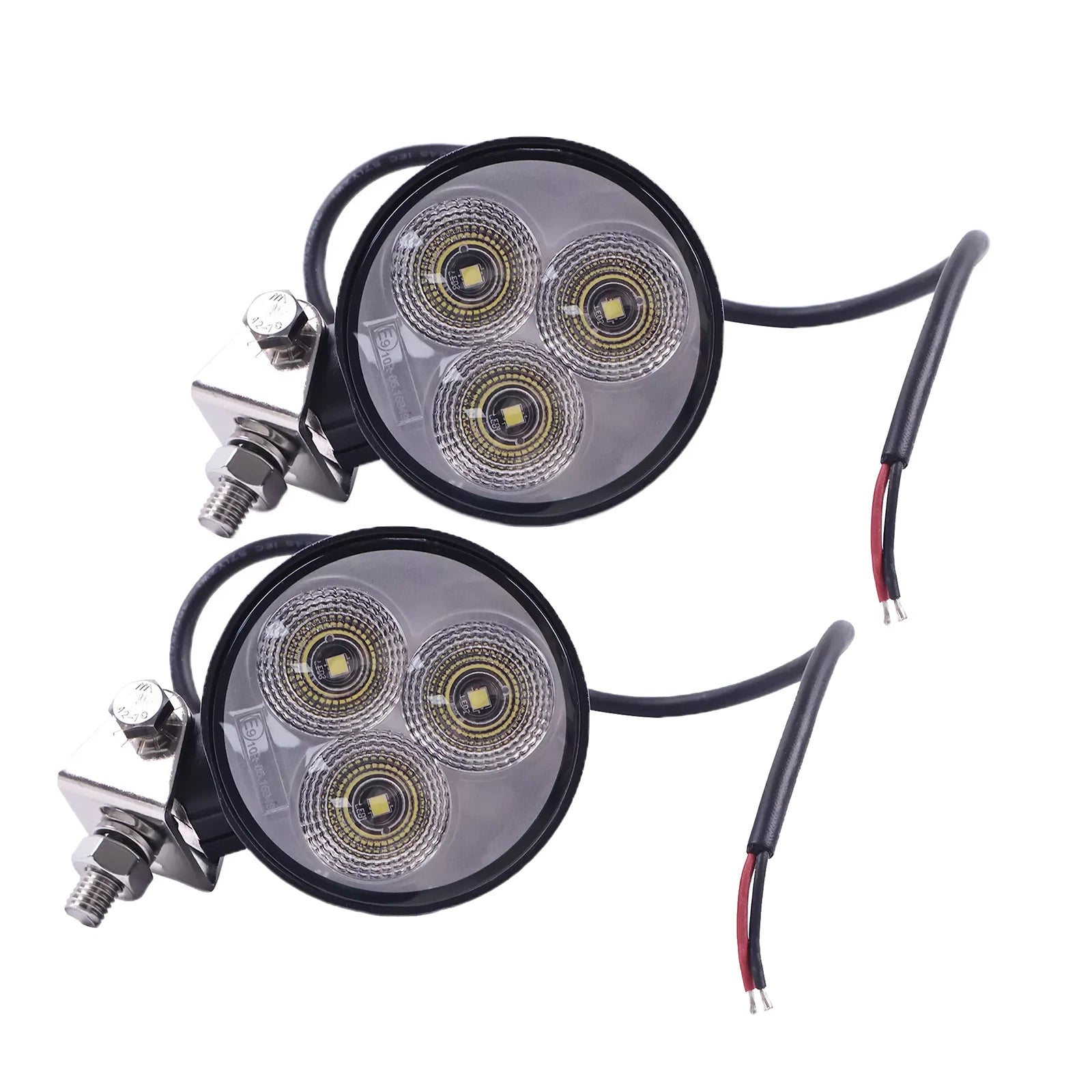 2x 12V 65W Round Floodlamp Axe20661 For John Deere 8100 8200 8300