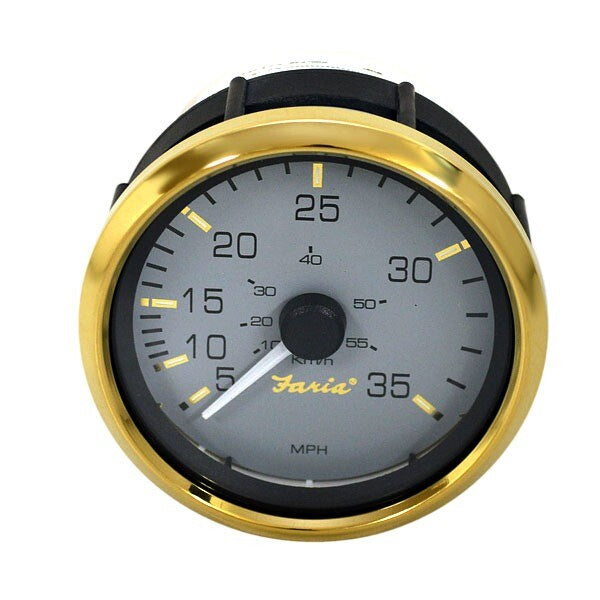 Faria Boat Speedometer SE9788B Signature Gold 35 MPH 3 1/4 Inch by Faria