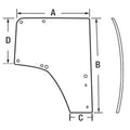 Right Hand Door Glass Fits 6230 6330 6430 7130 7230 7330 7430 7530