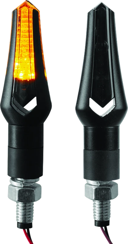 Bikemaster Dagger Turn Signals For Motorcycles 2010-2023, Amber Leds,