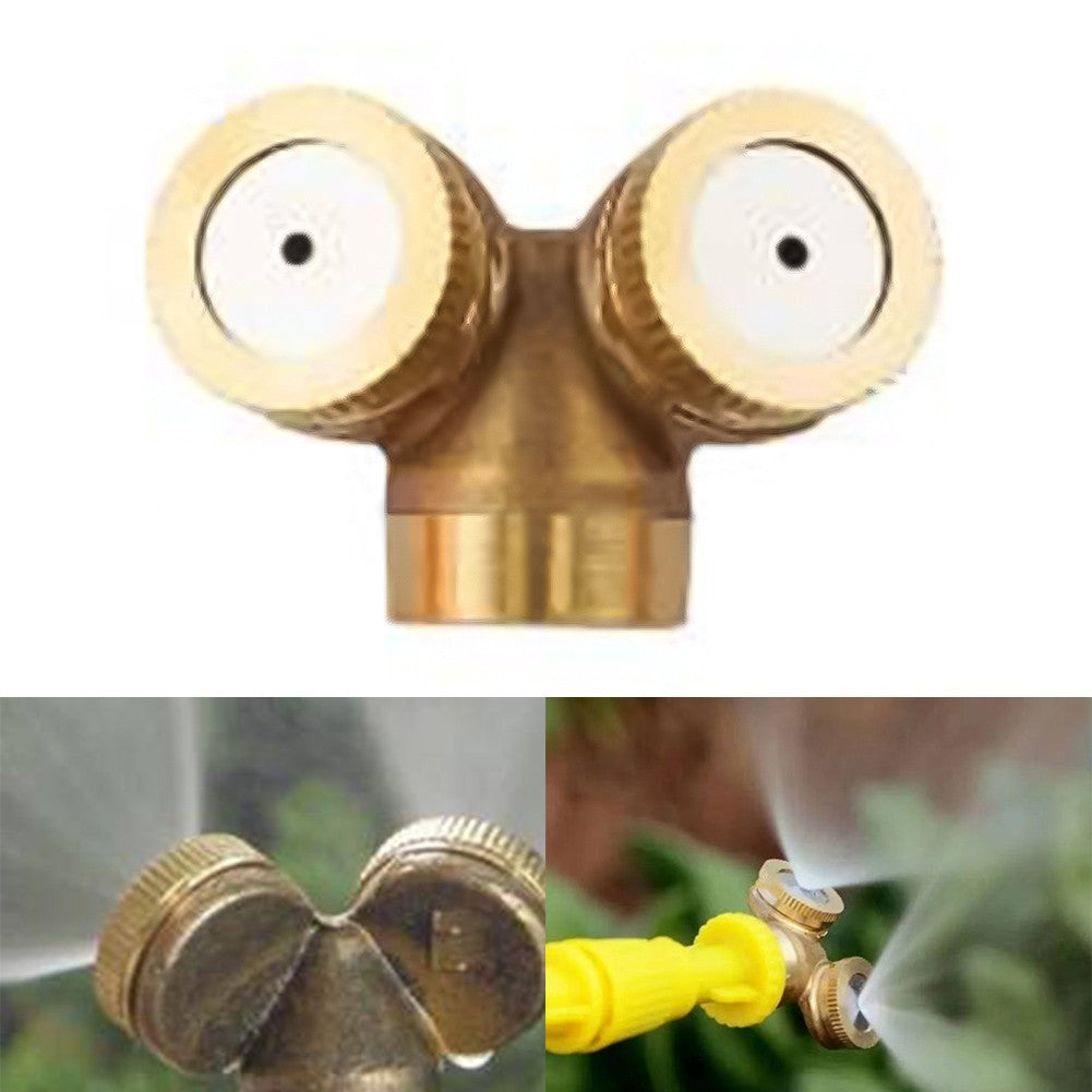 Brass Irrigation Connector 2 Hole Nozzle