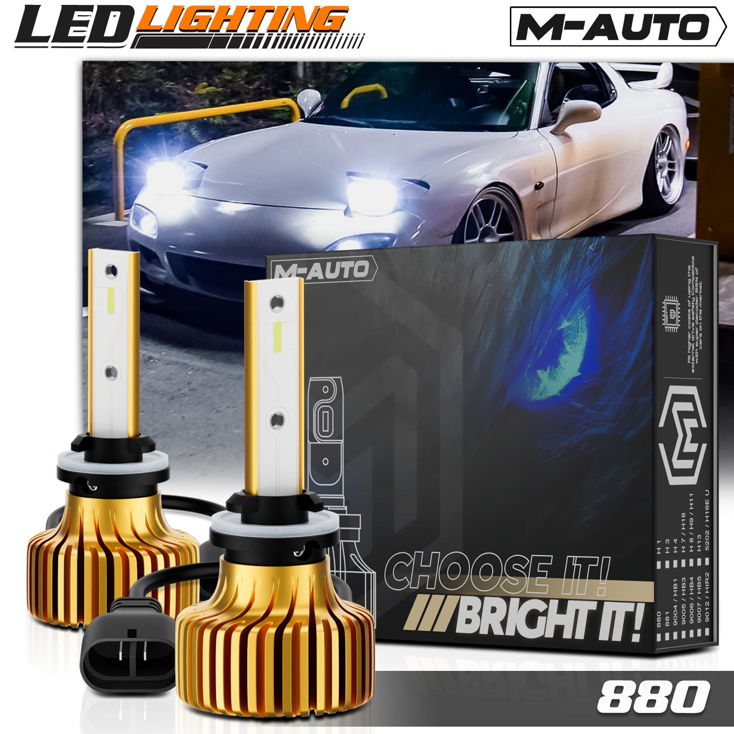 H27W/1 880 6500K LED Headlight Bulb Kit