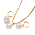 Pearl Necklace and Earrings Set