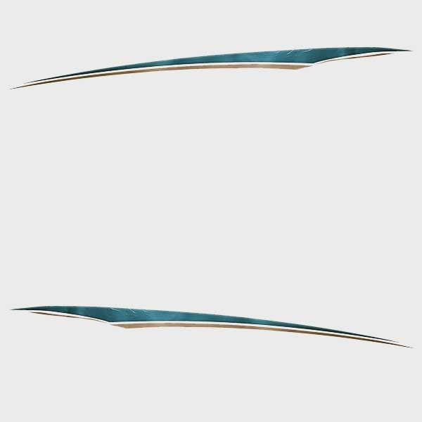 Tracker Boat Graphic Decals Teal Gold Stickers Set of 2 by Tracker