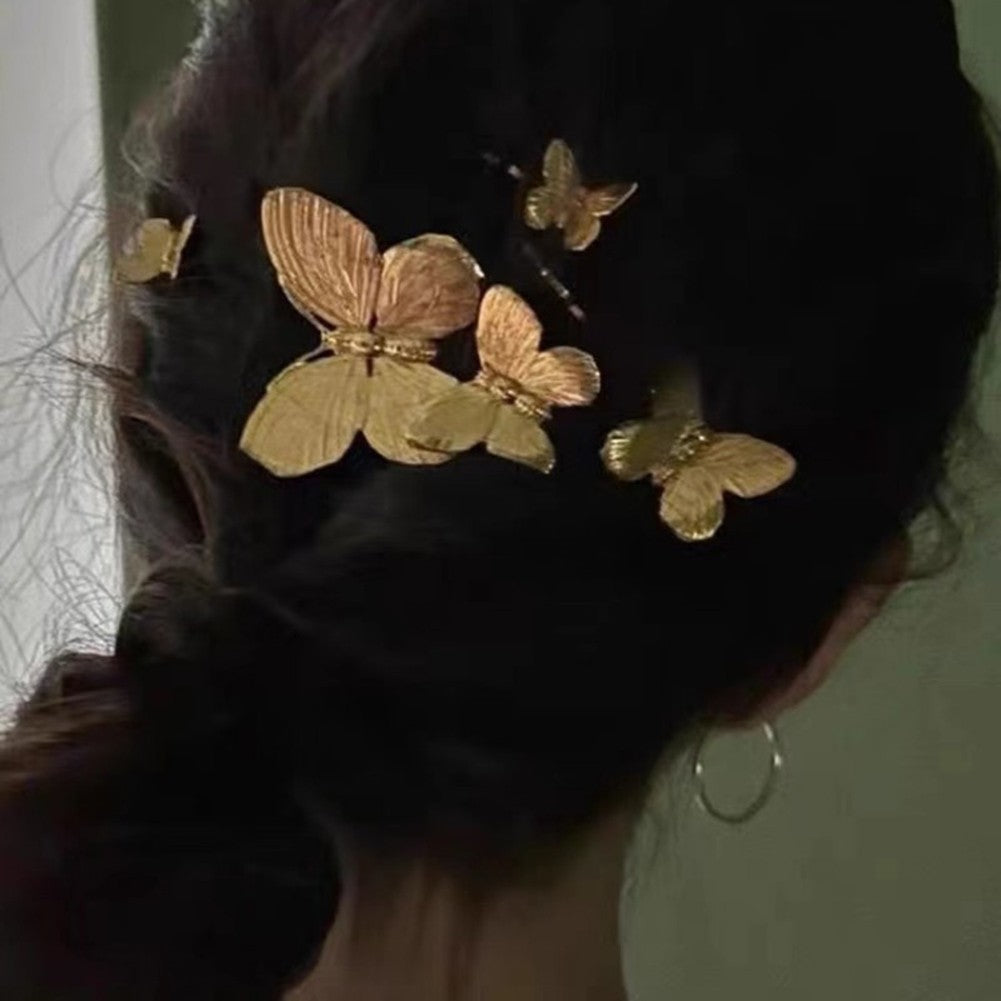 Golden Butterfly Hair Clip Unique Style