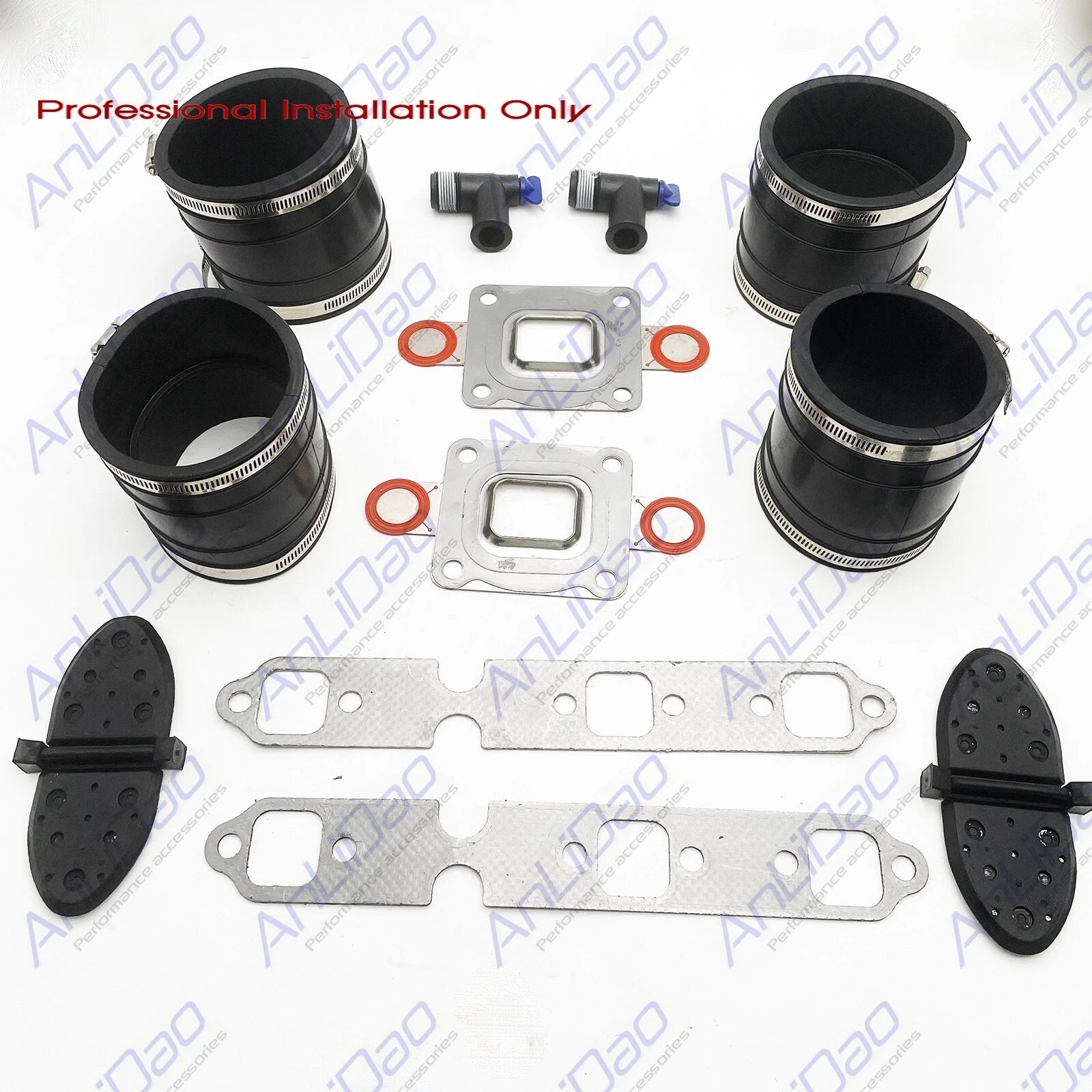 Fit Mercruiser Gm V6 4"dry Joint Exhaust Bellows Kit 807166a1