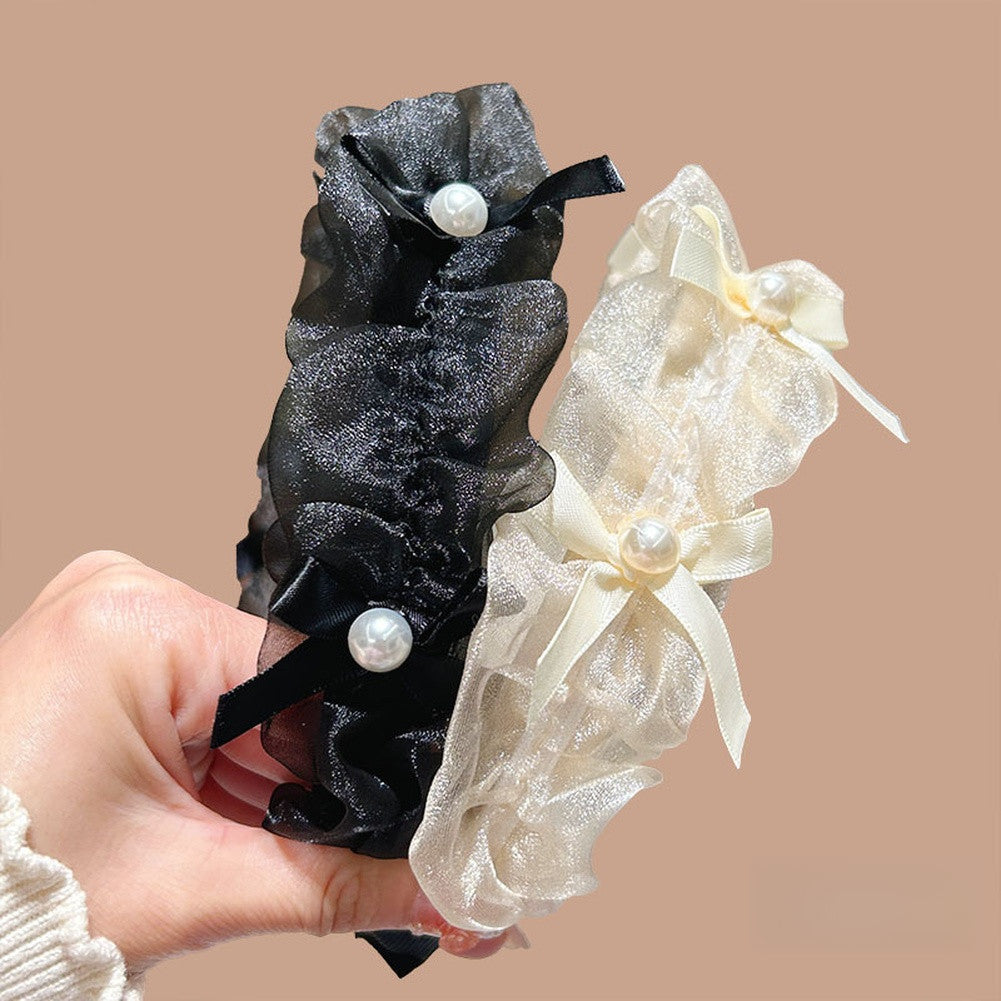 Pearl Bow Headband Bridal Accessory