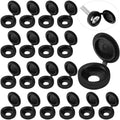 50pc Black Hinged Plastic Clips Screw Fold Cover Set 4mm For Auto Car