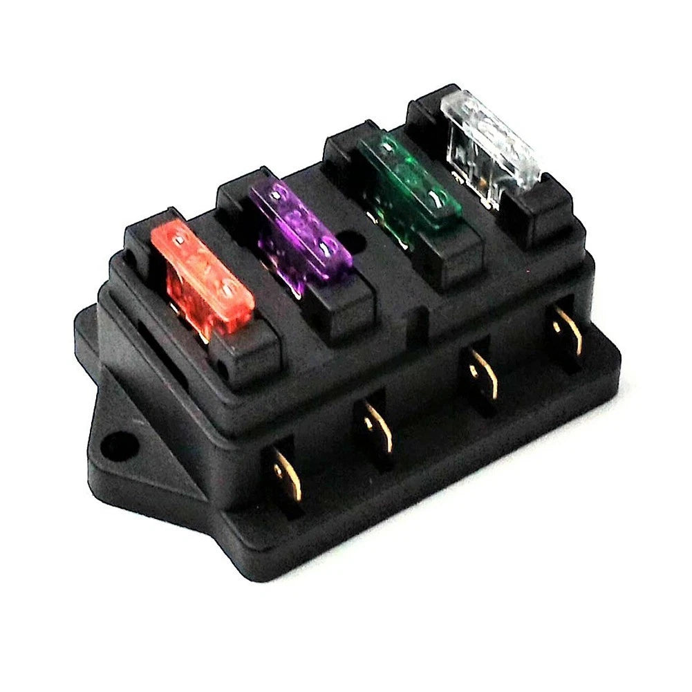 Quality Assured 4 Way Blade Fuse Holder Box For Marine Kit Car Boat