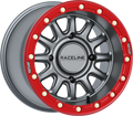 Raceline Alpha Wheel 15x7 Gunmetal/red Beadlock For Polaris Rzr R