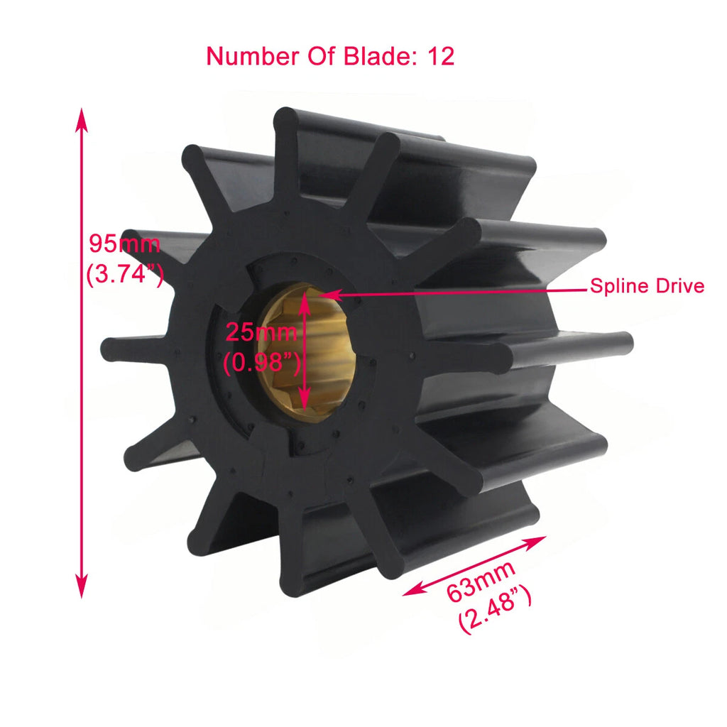 Neoprene Water Pump Impeller Kit for Jabsco/Johnson 09-819B, 5196168