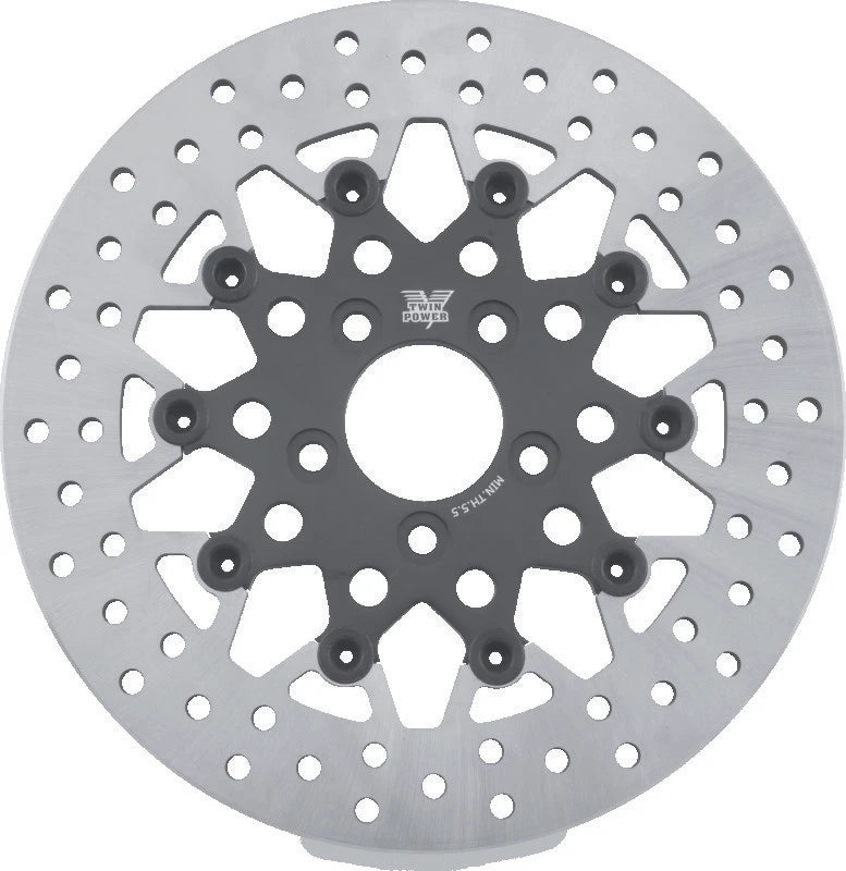 Twin Power 08-up Flh Flt Rear 11.8in Floating Rotor Mesh Black