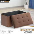 30"Lift Top Storage Ottoman Bench Leather Upholstered S