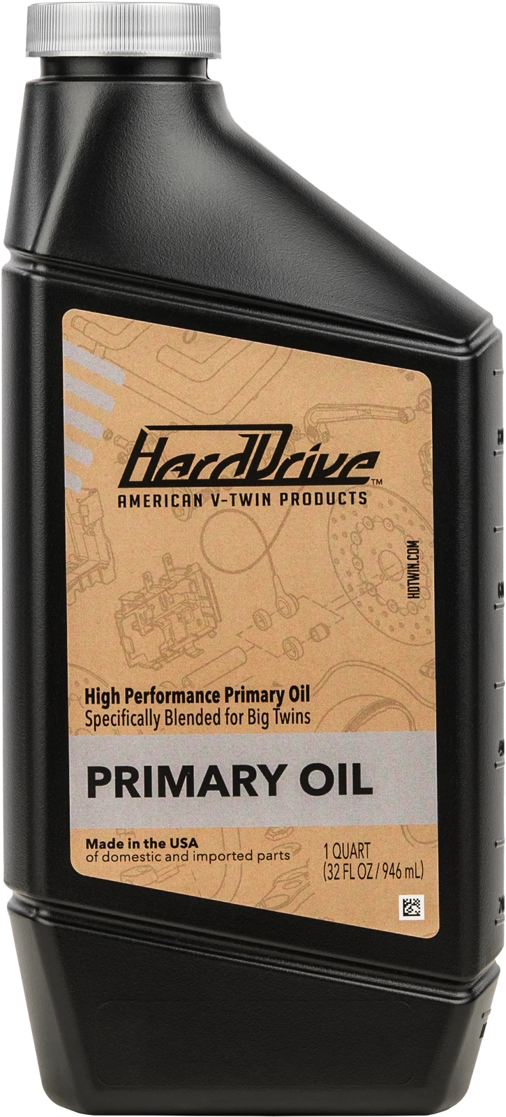 Harddrive Primary Oil 1 Qt For Harley Davidson V-twin 1984+ Wet Clutch