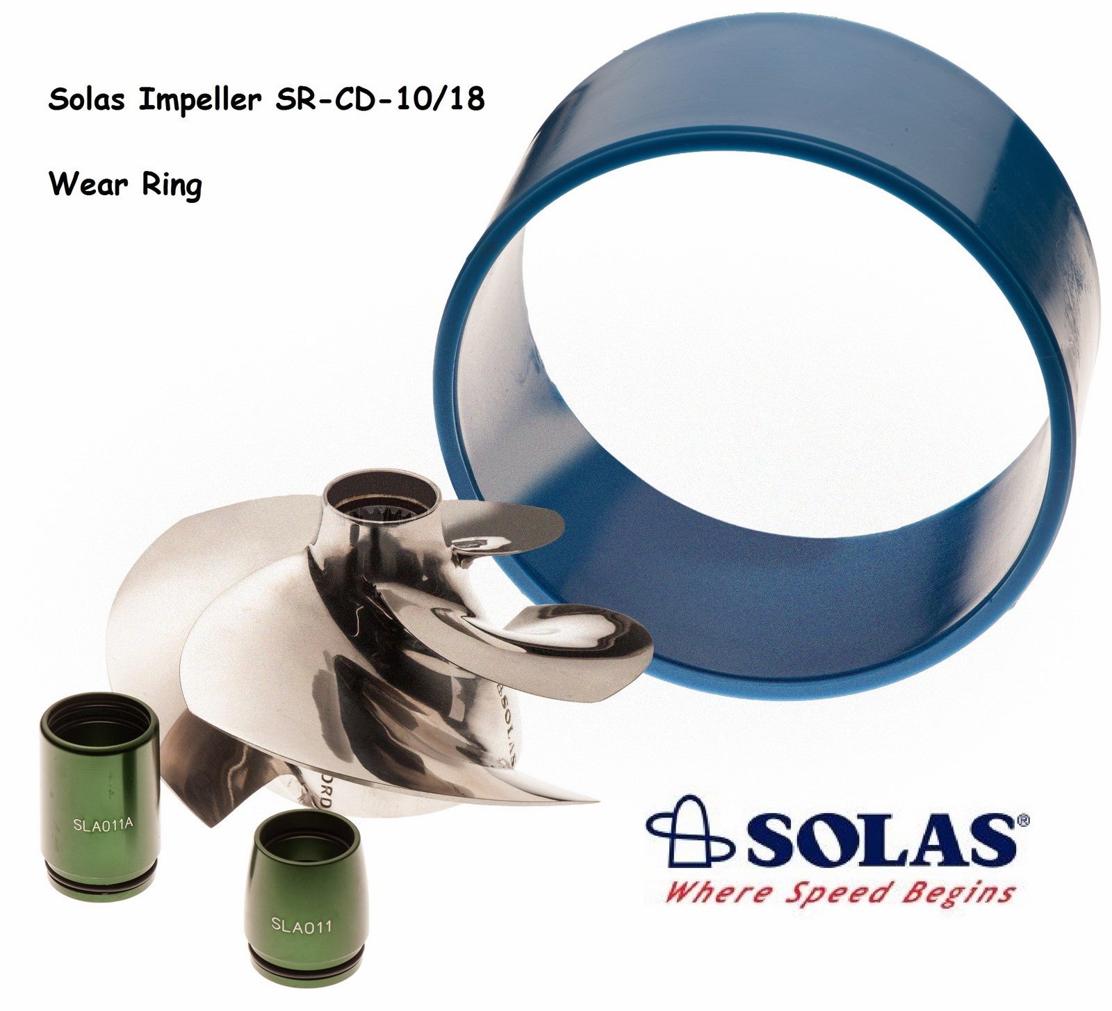 Solas SeaDoo GTI 130 155 4-Tec Impeller SR-CD-10/18 Wear Ring & Cone 2