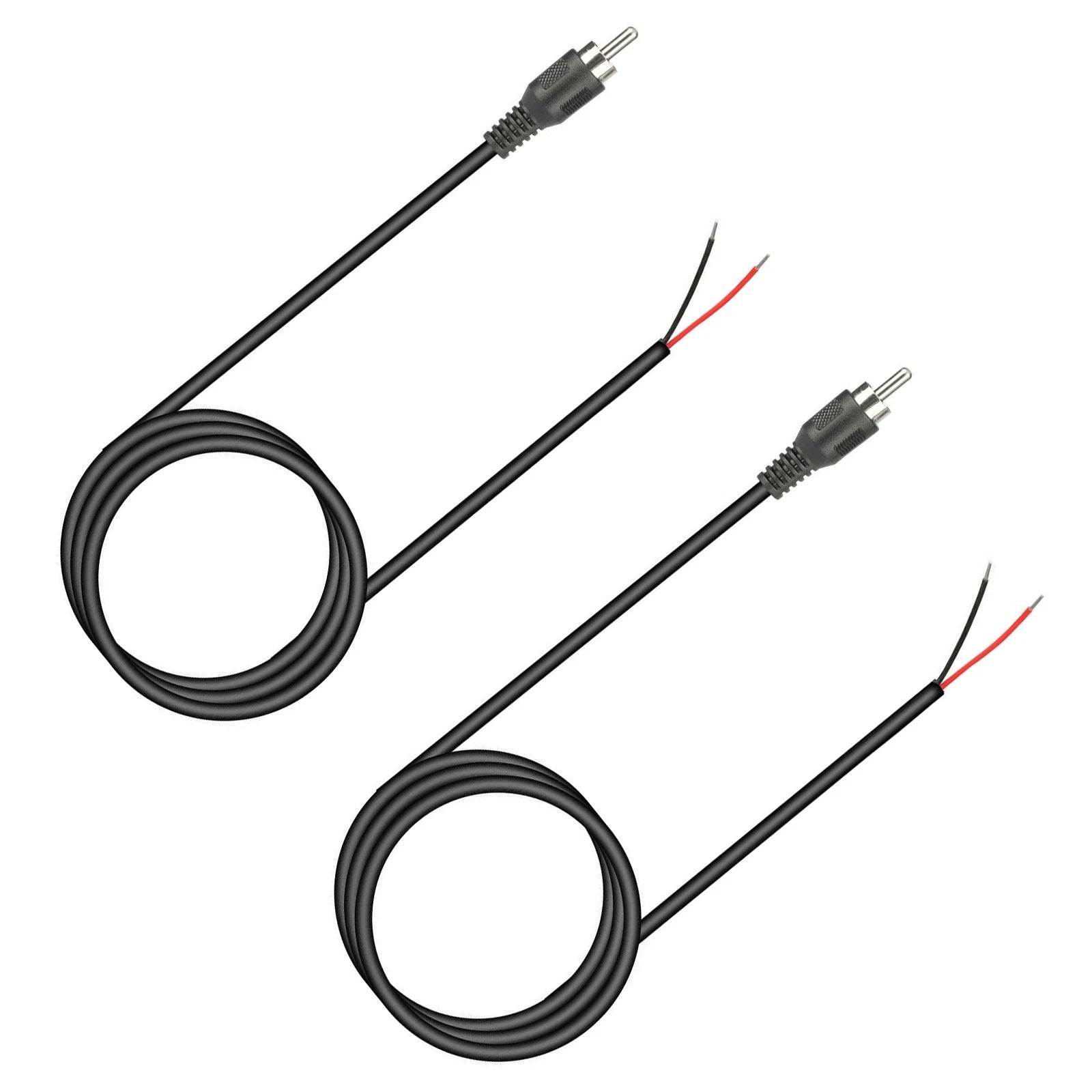2pack 3.4ft Rca Male Plug To Bare Wire Audio Speaker Subwoofer Hdtv