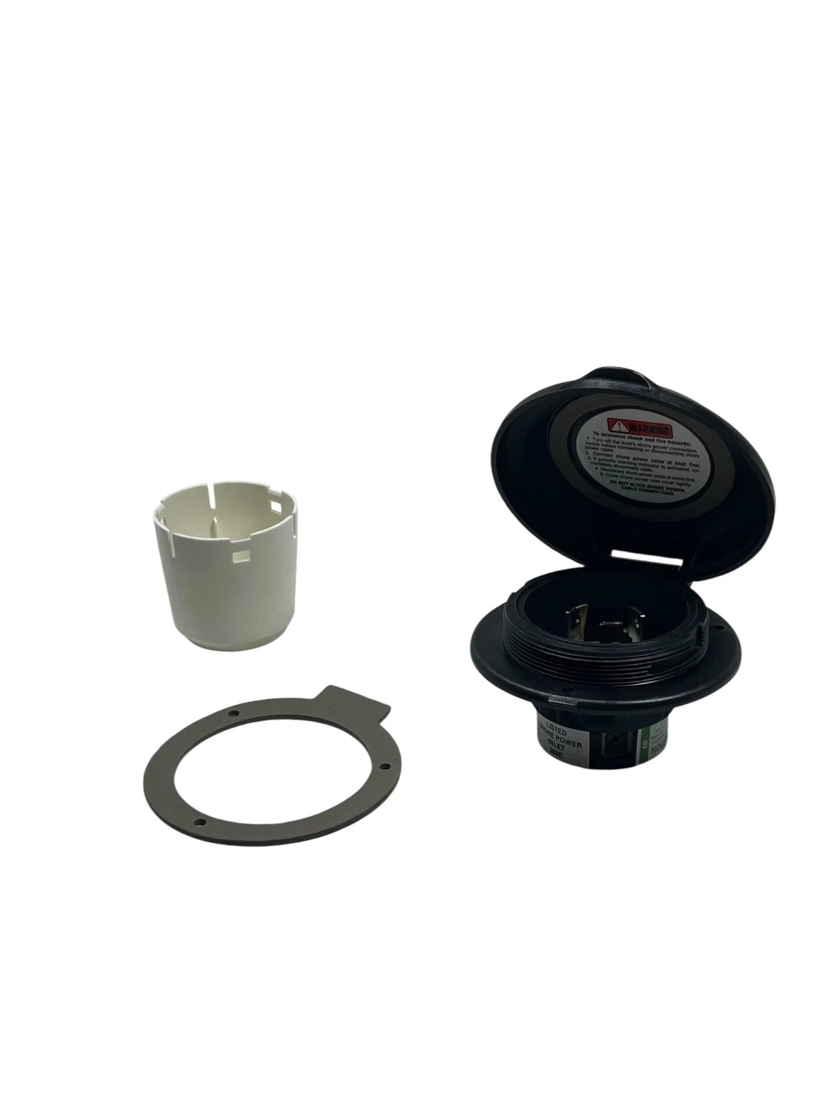 Marinco 199136, 30a Power Inlet, Contoured Black | Hook & Hull Co