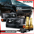 Black Headlight Set with Cooling Fan for Chevy Express