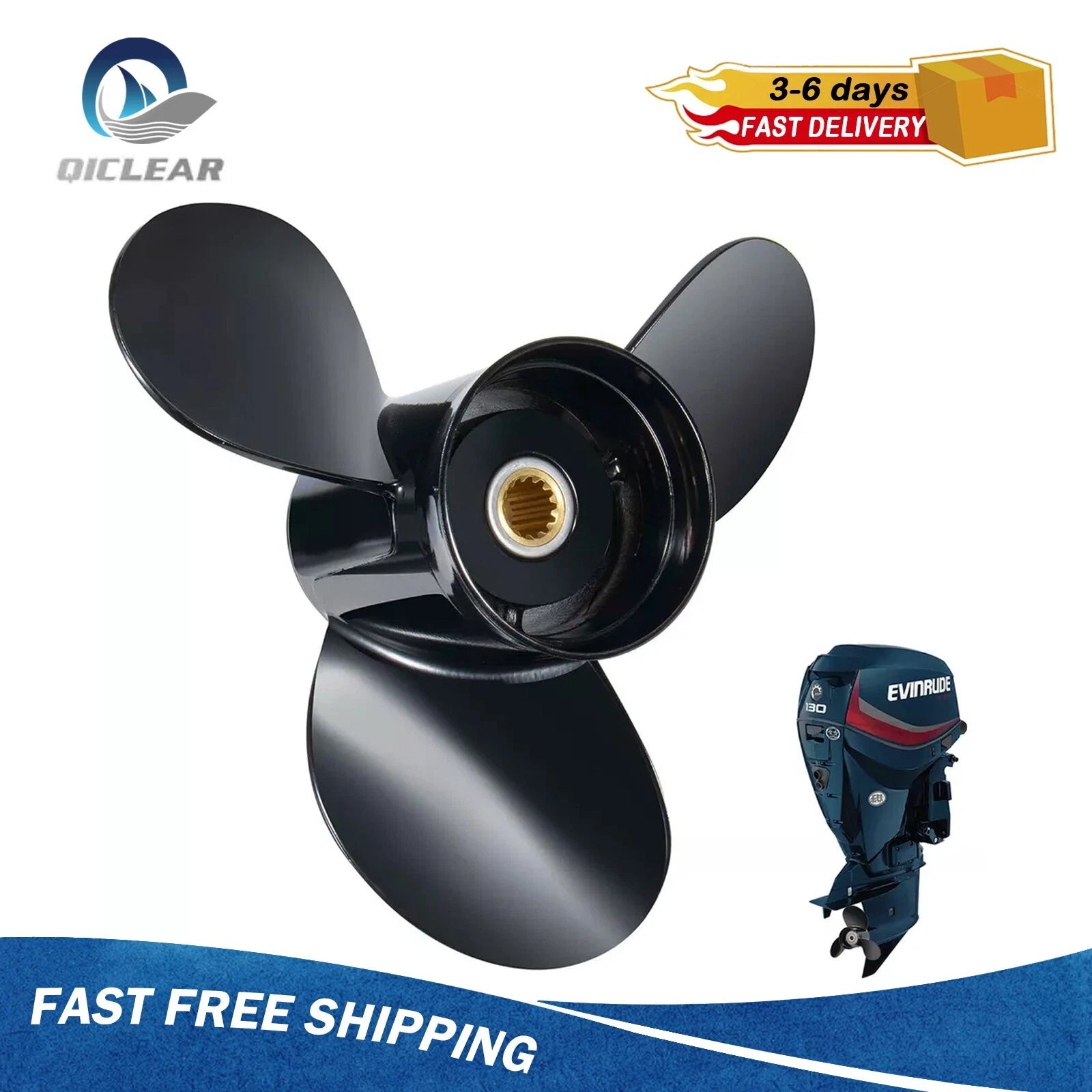 Outboard Propeller 13 3/4x13 For Evinrude 40-140hp 13 Spline Tooth