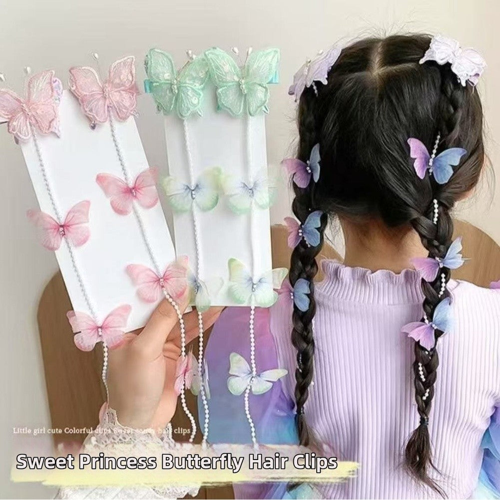 Princess Hair Clips with Butterfly Accents