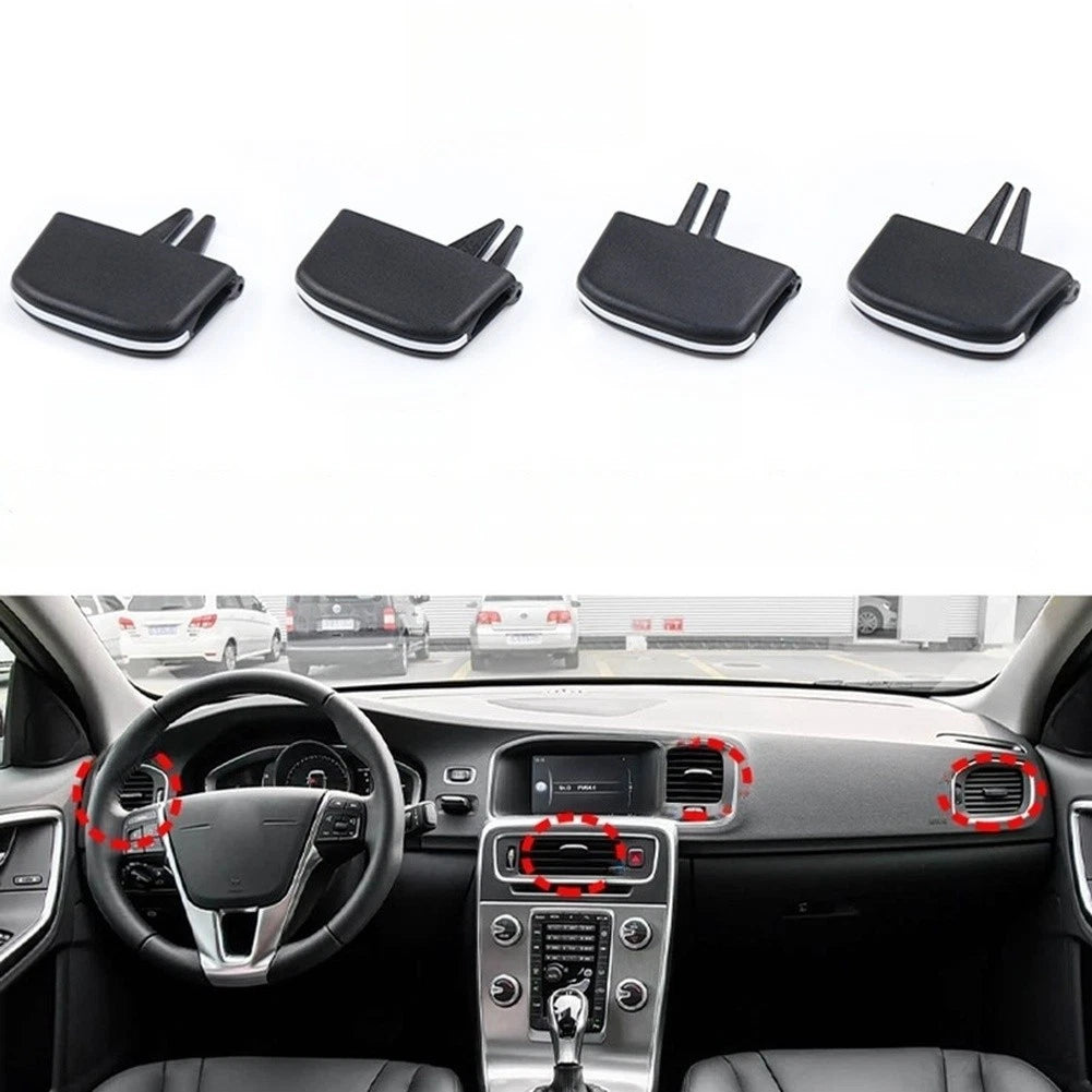 For Volvo S60 For V60 Ac Vent Slider Tab Black Abs 4.039cm X 2.731cm