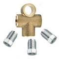 1 Set 3 Way Brake T Piece Tee With 3 Male Nuts Short Union Unf 24 For