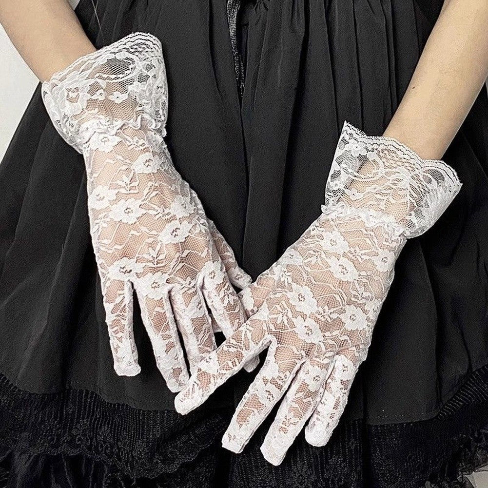 Women's Black Lace Gloves