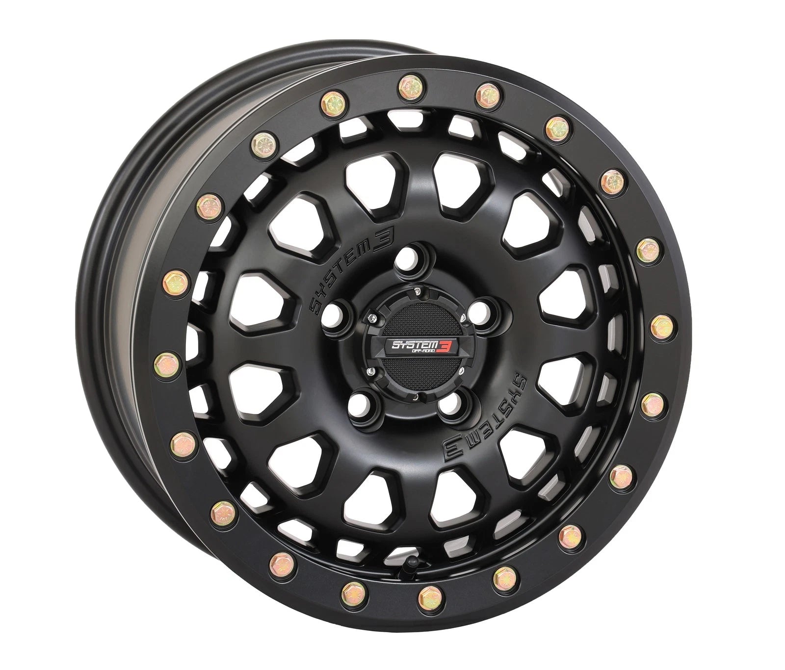 System 3 Sb6 Bl Wheel 15x7 6+1 +50mm Offset Matte Black For Polaris