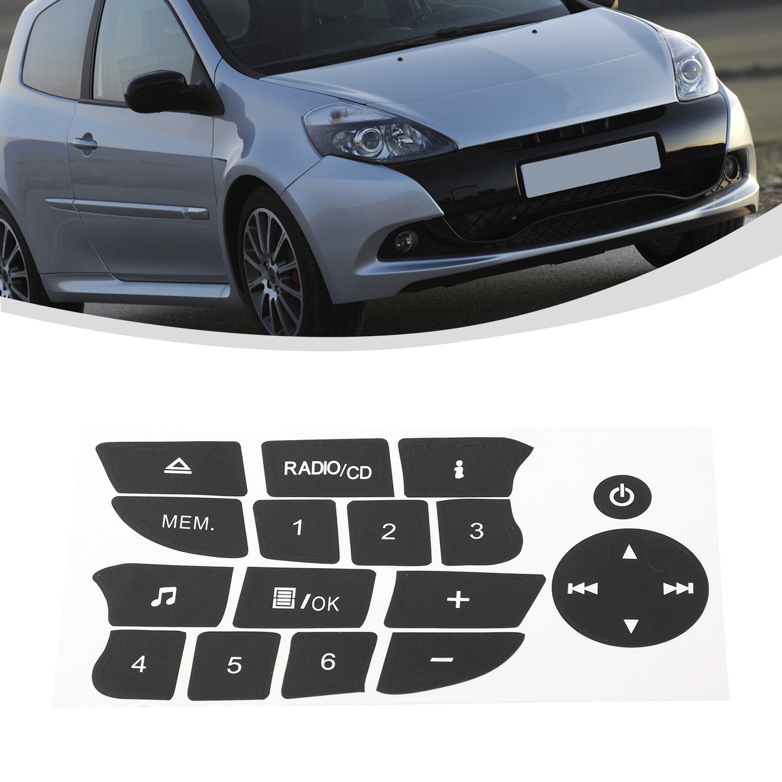 Vinyl Radio CD Button Sticker for Clio