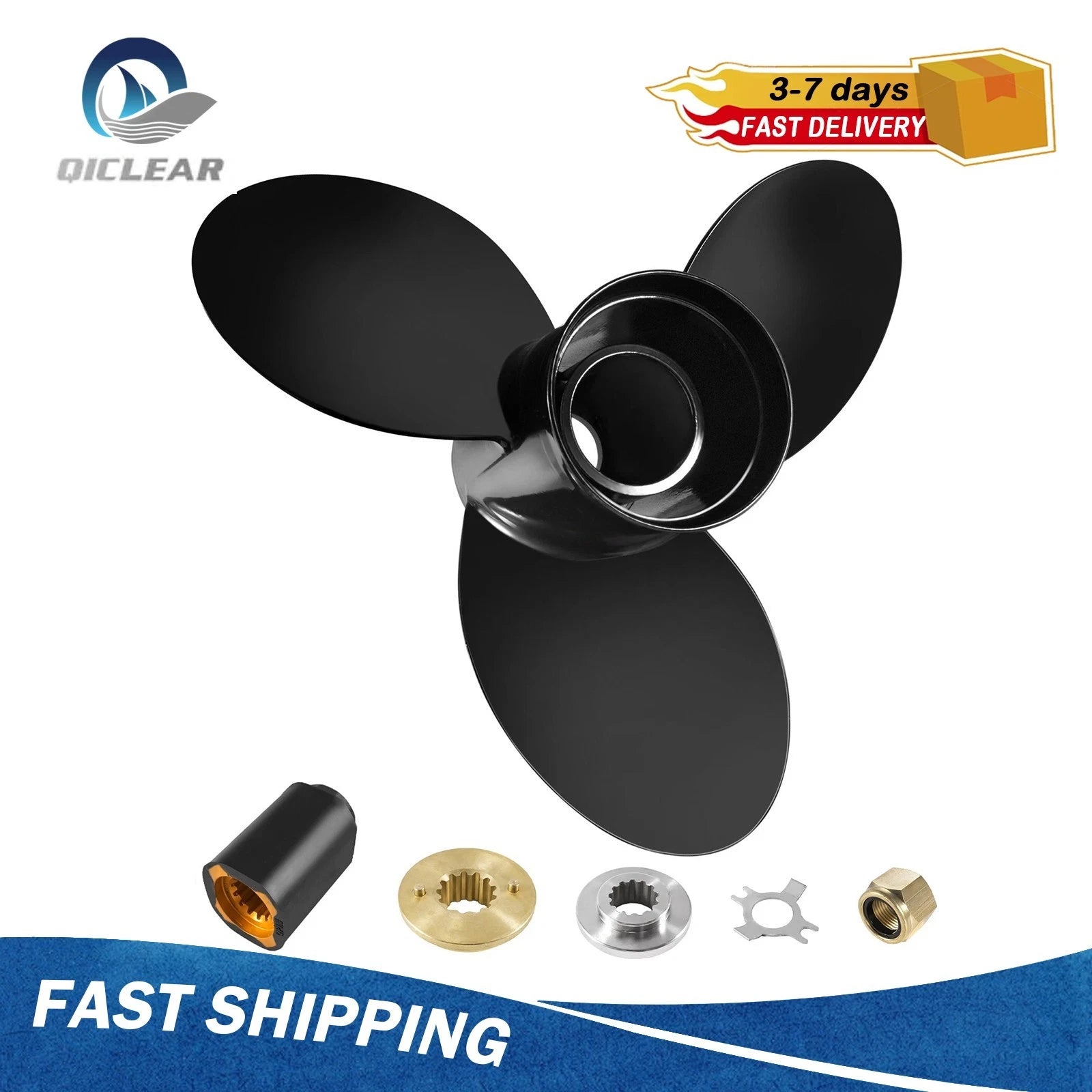 11 1/4 X 10 For Mercury 25-70hp Outboard Propeller 13 Tooth,rh |