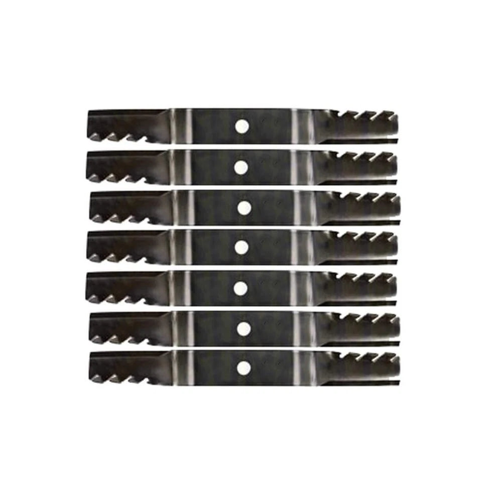 Set Of 7 Toothed Mower Blades Fits John Deere 1600 1620 Wide Area