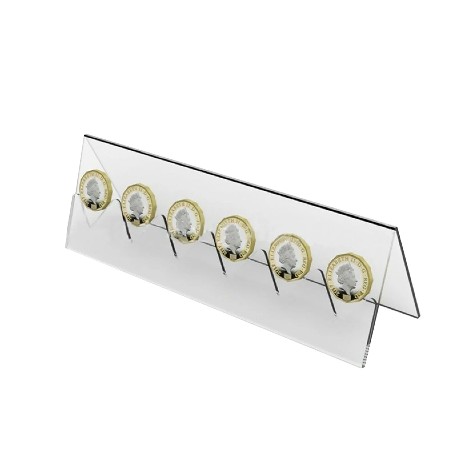 Acrylic Clear 6-slot Collectible Coin Holder Collector Display Stand