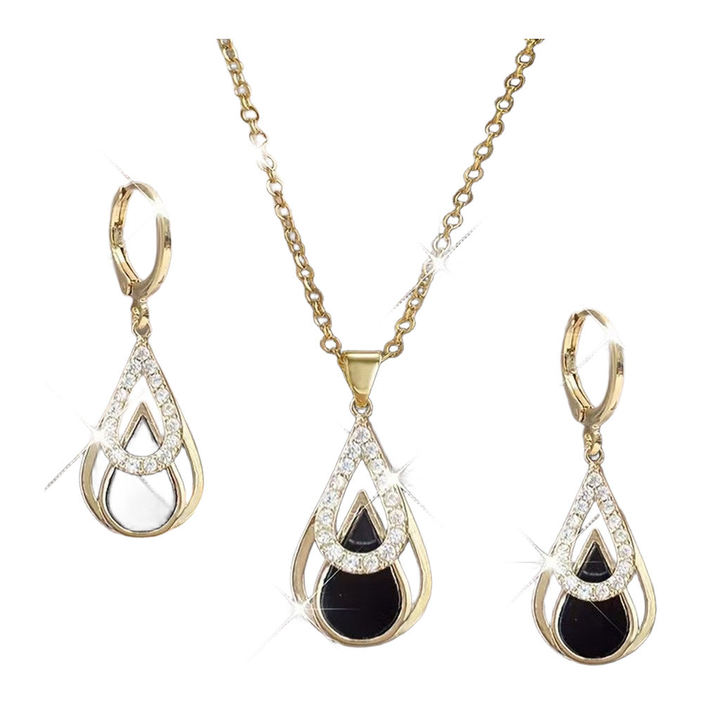 Heart Drop Necklace Jewelry Set