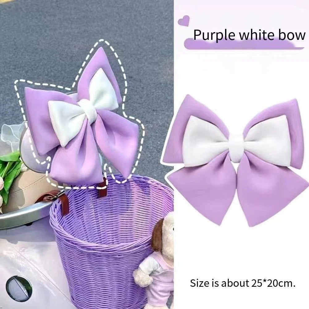 Motorcycle And Electric Vehicle Helmet Bow Cloth Ribbon Decoration