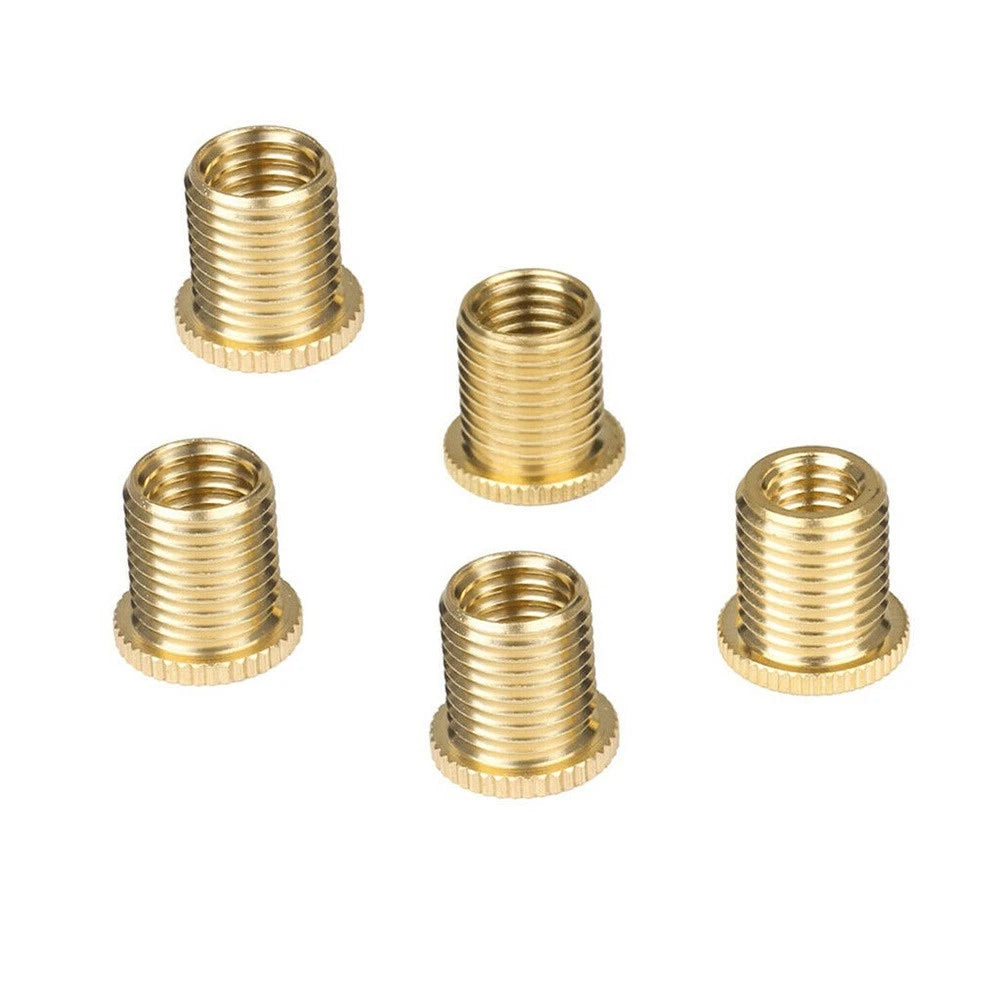 Gold 5pc Gear Shift Knob Thread Adapter Nut Insert Kit For M12x1 25