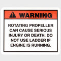 Boat Propeller Warning Decal 2 1/2 x 2 Inch
