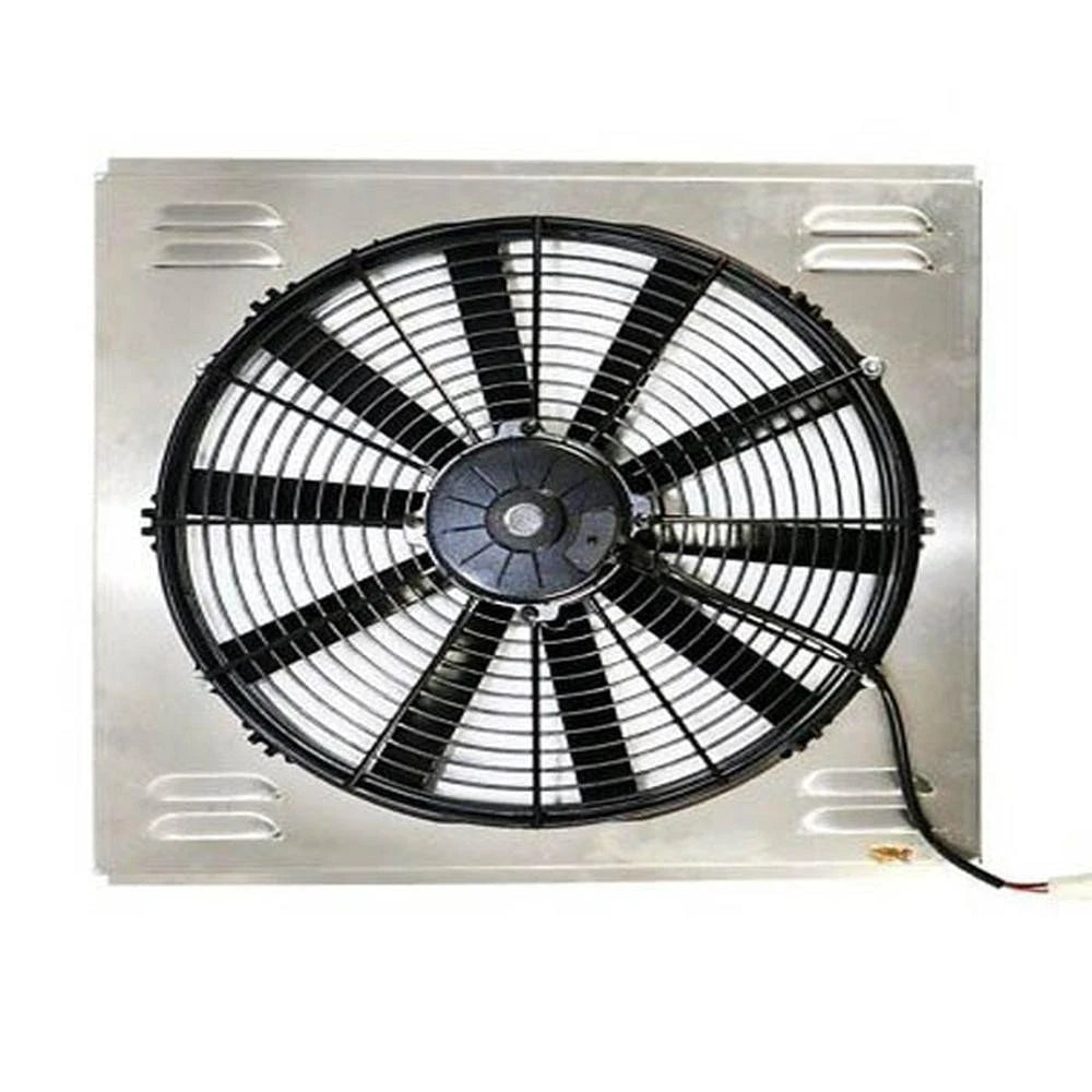 Z40114 Single 14" Electric Fan & Shroud - 15 5/8 X 19 1/2 X 3