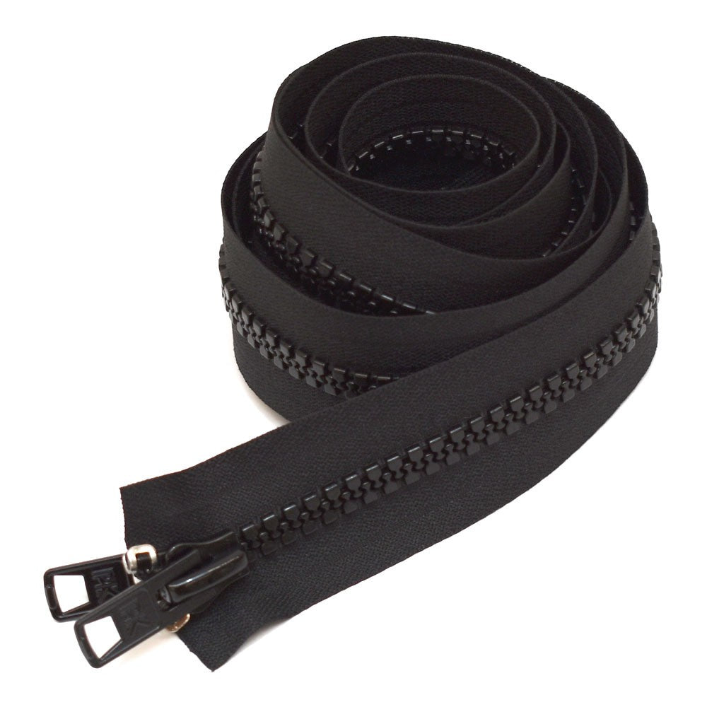 Separating Double Side Zipper Boat 84 Inch Black