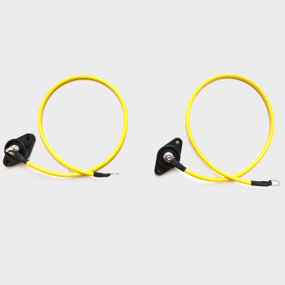Boat Battery Cables w/ Terminal Blocks 63394 | 6 AWG 2 Foot Yellow (Pa