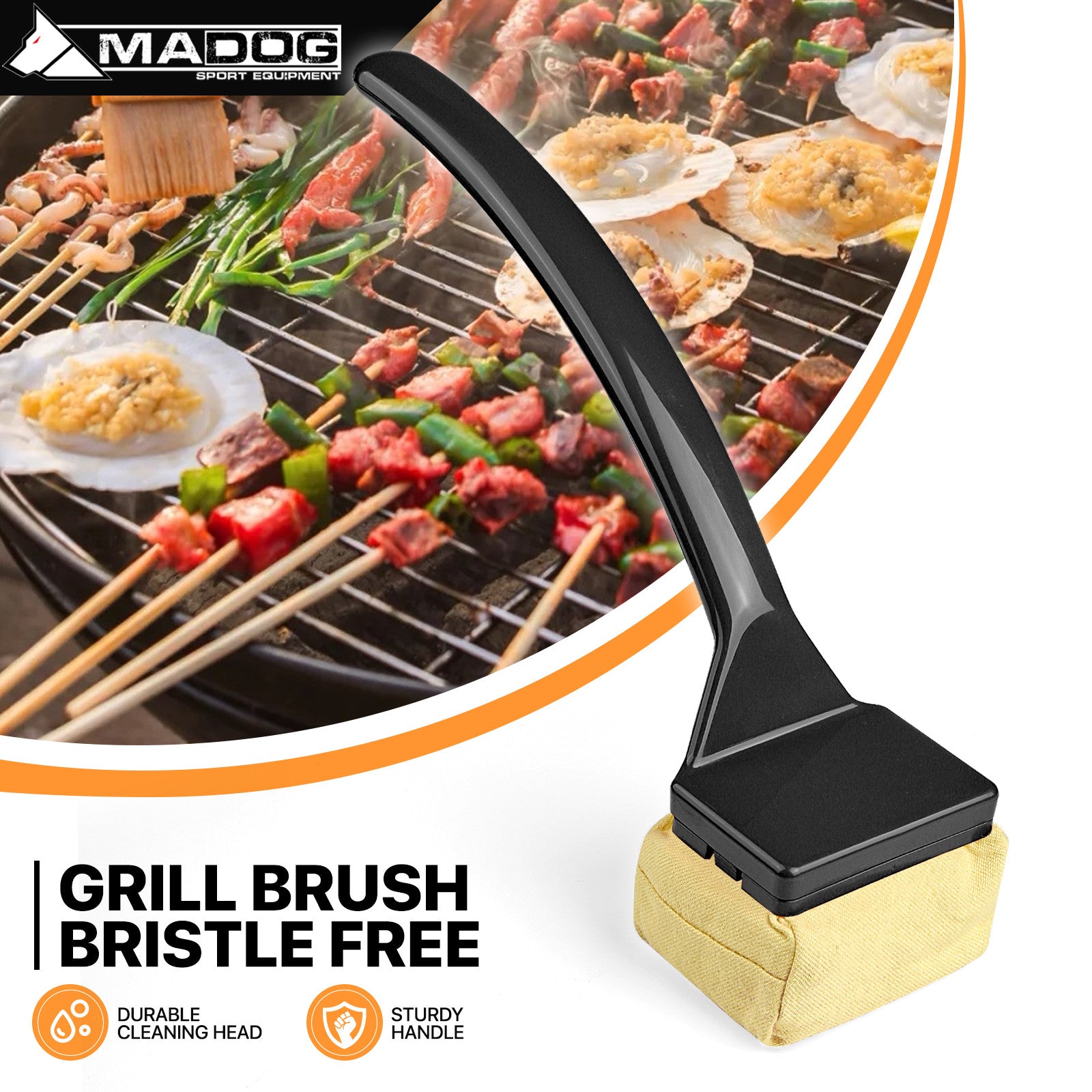 Black Barbecue Cleaning Brush for Outdoor Grill